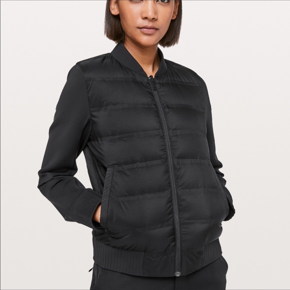 lululemon athletica Jackets & Blazers - Lululemon 6 black down and around bomber jacket